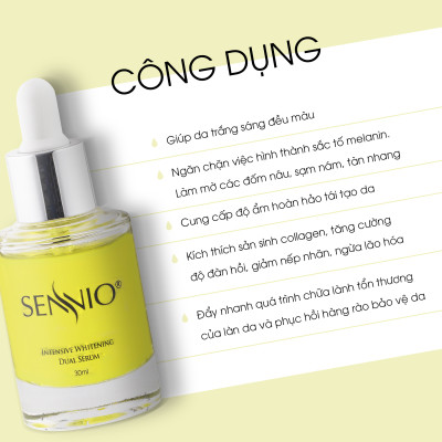 Serum dưỡng da Sennio Intensive Whitening Dual dưỡng da nám trắng da mặt chính hãng Hàn Quốc 30ml SNO 809