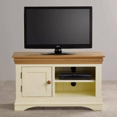 Tủ TV 1 Cánh Country Cottage Gỗ Sồi Ibie LSV1COUO - Trắng (100 x 42 cm)