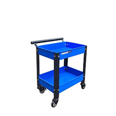 Xe đẩy dụng cụ mini 2 tầng có tay nắm thép sơn tĩnh điện