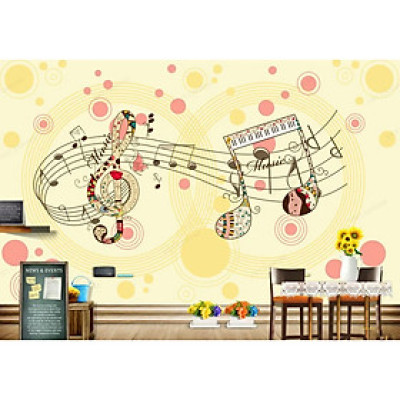 (HCM)Tranh dán tường âm nhạc 7 nốt nhạc sắc màu trang trí decor sẵn keo