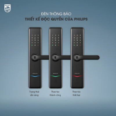 Bộ khóa cửa thông minh Bluetooth, vân tay, thẻ từ, mật khẩu và chìa cơ. Thương hiệu Hà Lan cao cấp Philips - DDL7300
