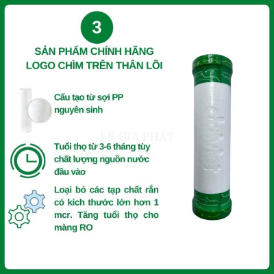 Lõi Lọc Nước Số 3 PP 1 Micro - Hàng Chính Hãng Đại Việt Dùng Cho Nhiều Dòng Máy Lọc Nước RO