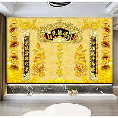 Tranh dán tường Trang trí bàn thờ cửu huyền thất tổ UD1029