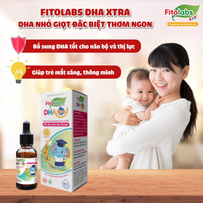 DHA nhỏ giọt không tanh Fitolabs DHA EPA giúp phát triển trí não và thị lực cho bé - Lọ 20ml