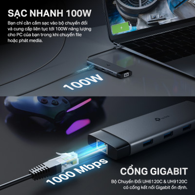 Bộ Chuyển Đổi HUB USB Type C TP-Link UH5020C /  UH7020C HUB kết nối nhiều cổng cho PC/Laptop - Hàng chính hãng