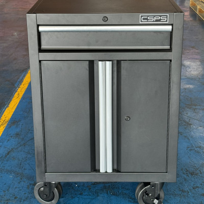 Tủ dụng cụ CSPS 61cm - 01 hộc kéo màu đen kèm bánh xe (tay cầm trắng)