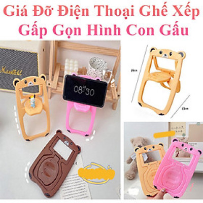 Giá Đỡ Điện Thoại Ghế Xếp Gấp Gọn Hình Gấu Cute