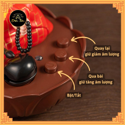 Tượng chú tiểu tụng kinh gõ mõ sạc pin type C có nhạc có đèn trang trí xe hơi, phong thủy, bàn làm việc đồ thờ cúng shop Diệu Tâm -chú tiểu có nhạc