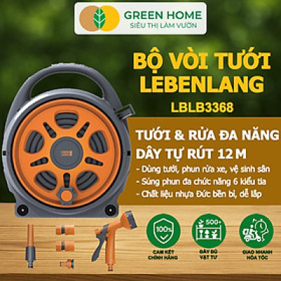 Bộ Vòi Nước Tưới Tưới Cây, Rửa Xe Đa Năng Greenhome, Lebenlang LBLB3368, Chế Độ Tưới Thông Minh