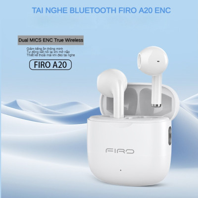 Tai Nghe Bluetooth Nhét Tai Không Dây FIRO A20 - Tai Nghe Bluetooth ENC Giảm Tiếng Ồn Thông Minh - Tai Nghe FIRO A20 Bluetooth 5.3 - Công Nghệ Kháng Nước IPX5 - Tai Nghe Không Dây FIRO A20 - Phù Hợp Với Tất Cả Dòng Máy - Hàng Chính Hãng