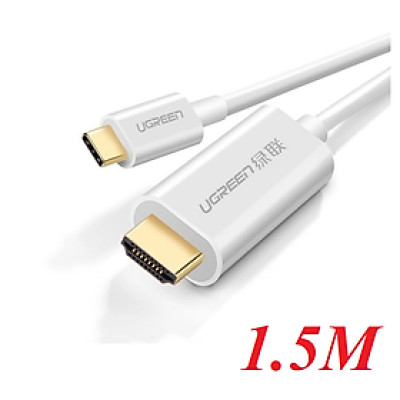 Ugreen UG30841MM121TK 1.5M màu Trắng Bộ chuyển đổi TYPE C sang HDMI dương vỏ bọc nhựa cao cấp - HÀNG CHÍNH HÃNG