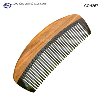 Lược sừng trâu ghép gỗ bách xanh thơm hình múi bưới (Size: S-12cm) COH267 - Có thể bỏ túi mang theo người - Chống tích điện - Ghép Răng Tăng Độ Bền Khi Chải Tóc - Chải tóc làm dịu tâm trí, đỡ căng thẳng - Giúp Tóc Suôn & Mềm Không Làm Rụng