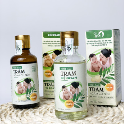 Tinh Dầu Tràm Ngâm Củ Nén Mệ Đoan Cao Cấp Kháng Khuẩn Gấp 3 Tinh Dầu Tràm cho Bé Sơ Sinh Sát Khuẩn Phòng Ho Côn Trùng Cắn Muỗi Đốt 50ml