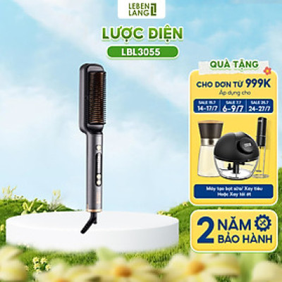 Lược điện chải tóc Lebenlang LBL3055 inon âm chống xơ rối, 30W, 2in1 kèm gương, vào nếp với 6 mức nhiệt, bảo hành 2 năm - hàng chính hãng
