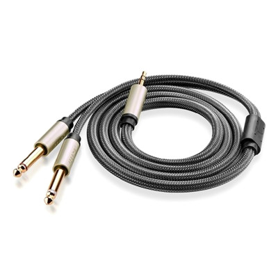 Cáp Audio 3,5mm To 2 Đầu 6,5mm Dài 5m Ugreen 10619 Mạ Vàng - Hàng Chính Hãng
