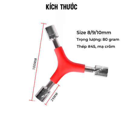 Cờ lê lục giác ngoài 8/9/10mm CLG-8910, cờ lê lục giác ba chạc đầu chữ Y dụng cụ sửa xe đạp kết hợp - Mai Lee