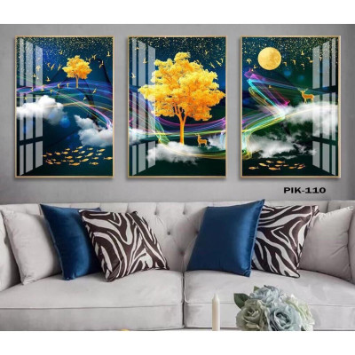 Tranh treo tường tráng gương bóng kiếng nai trừu tượng hiện đại sang trọng