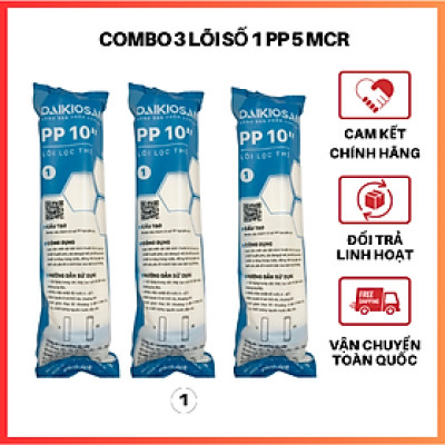 COMBO 3 LÕI LỌC NƯỚC PP 10" 5 MICRO - HÀNG CHÍNH HÃNG 