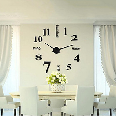 Đồng hồ dán tường tự tạo DIY V.3 - Màu đen
