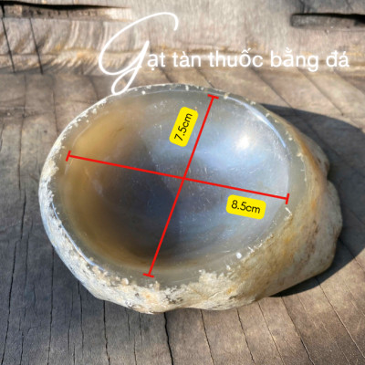 Gạt tàn thuốc bằng đá mã não NHASAN GTT01 Vẻ Đẹp SANG TRỌNG Vĩnh Cửu nặng 560gr (KT: 10x12cm)