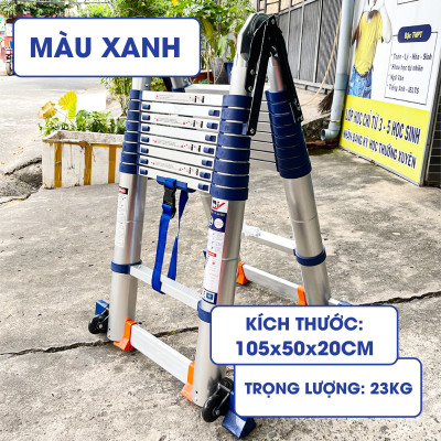 Thang nhôm rút đôi DIY TL-AI-56S chiều cao sử dụng tối đa chữ A 2.8m chữ I 5.6m - tiêu chuẩn chất lượng an toàn Châu Âu