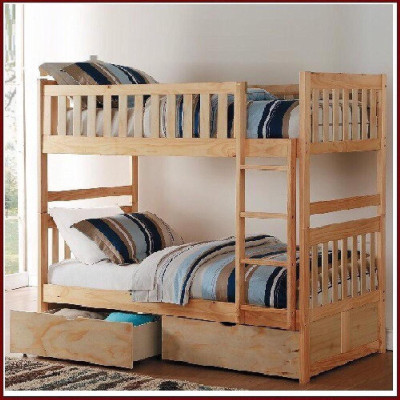 Giường Tầng BÌNH LONG Có Hộc Kéo (1m2)-Trắng