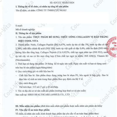 Combo 2 Hộp Nước Uống Collagen Peptide 3000mg Coolvita Hỗ Trợ Trẻ Hóa Sáng Da, Hỗ Trợ Dưỡng Tóc và Móng Kết Hợp Vitamin B3 (45ml× 7 túi)/hộp