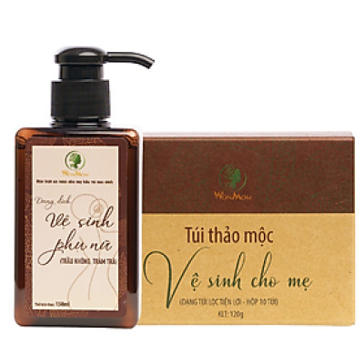 Bộ sạch sâu, trẻ hóa và se khít cửa mình cơ bản Wonmom ( 1 Dung dịch vệ sinh + 1 Hộp xông cửa mì