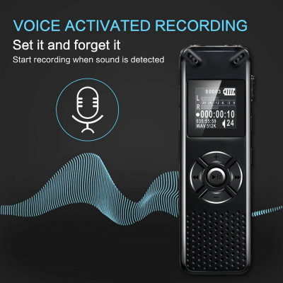 ROGTZ - Máy Ghi Âm Chuyên Nghiệp V91 Chip Xử Lý ATJ21275 Bộ nhớ 8Gb Loa ngoài Mic Thu Âm Kép Định dạng Nhiều chế độ ghi âm Ghi MP3/Wav Hỗ trợ Thẻ Nhớ Ngoài Màn hình LCD Pin 410mAh Thời gian Ghi 581 Giờ Mật Khẩu Bảo Vệ Hỗ trợ Đa Ngôn Ngữ - Hàng Chính Hãng