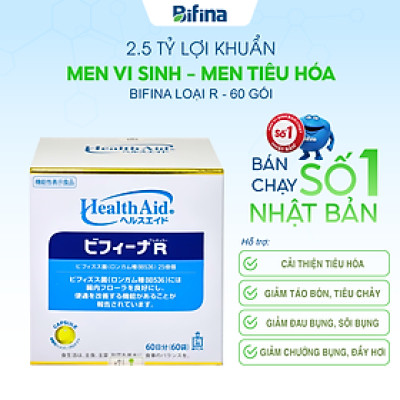 Men vi sinh Bifina Nhật Bản- Loại R 60 gói - Hỗ trợ người rối loạn tiêu hoá, viêm đại tràng