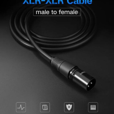 Ugreen UG20712AV130TK 5M Màu Đen Cáp nối dài Microphone cannon âm thanh - HÀNG CHÍNH HÃNG