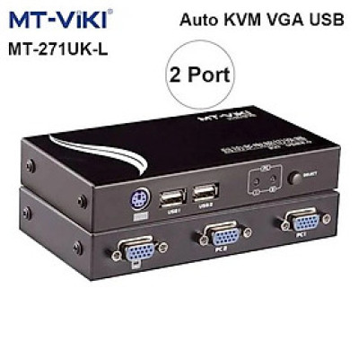 Auto KVM Switch 2 port USB PS2 chuyển mạch tự động 2 CPU ra 1 màn hình MT-VIKI MT-271UK-L.Hàng chính hãng !!! 