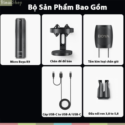 BOYA K3 / K7 / K9 - Micro Condenser USB, Sử Dụng Hiệu Ứng Ánh Sáng RGB Cho Streamer, Podcast, Giảng Dạy Trực Tuyến - Hàng chính hãng