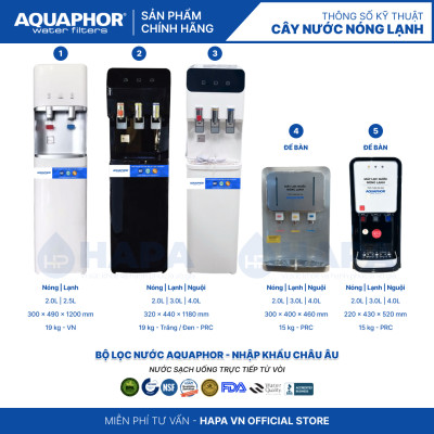 Máy Lọc Nước Nóng Lạnh AQUAPHOR CRYSTAL H Bộ Lọc Nhập Khẩu Châu Âu - Hàng Chính Hãng