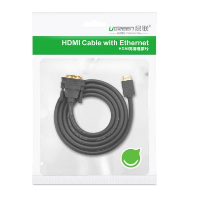 Ugreen UG50349HD133TK 3M màu Đen Cáp chuyển đổi HDMI sang DVI 24 + 1 thuần đồng - HÀNG CHÍNH HÃNG