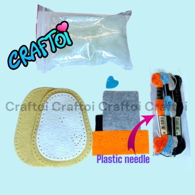 KIM NHỰA Bộ Thủ Công Trẻ Tự Làm Thú Bông 5+ PENGUIN PIPIN Craftoi Felt Sewing toy prepunched holes plastic needle
