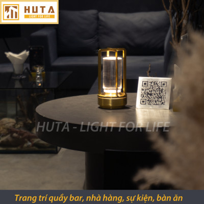  Đèn Bàn Led Quầy Bar HUTA RESNEN Cao Cấp Cảm Ứng Tích Điện Điều Chỉnh Ánh Sáng Vàng Trang Trí Quán Cà Phê, Nhà Hàng, Sự Kiện