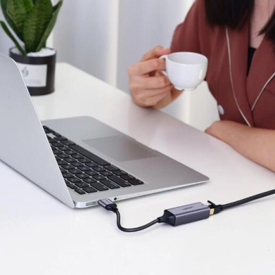 Ugreen UG50922CM209TK 10CM màu Xám Cáp chuyển đổi USB 3.0 sang cổng LAN RJ45 tốc độ hổ trợ 1000 Mbps - HÀNG CHÍNH HÃNG