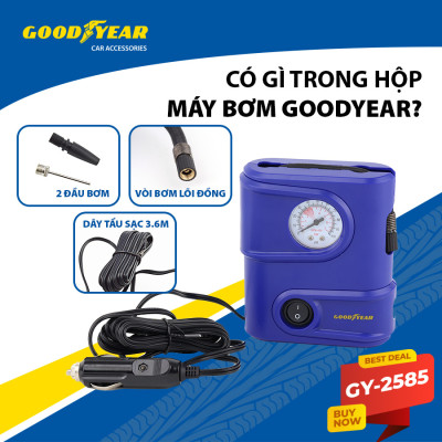 Máy Bơm Lốp Xe GOODYEAR GY-2585 Mini Tiện Dụng - Nhập Khẩu Chính Hãng