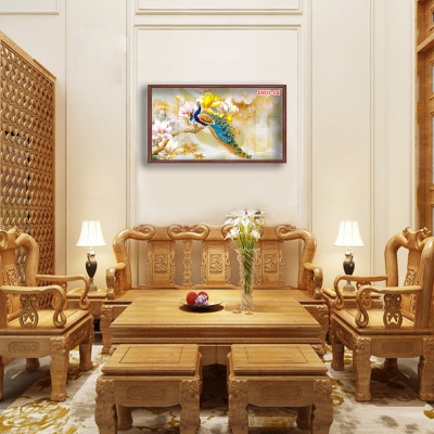 D803 01 Tranh kính Chim Công (được chọn mẫu)