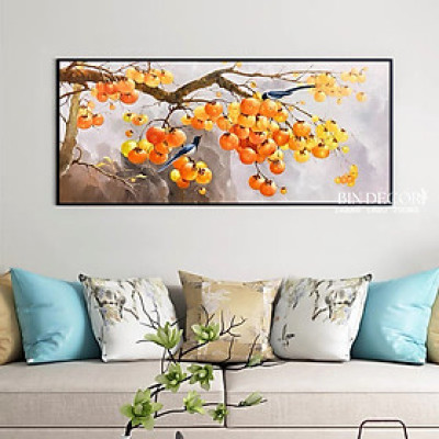 (ẢNH THẬT) Tranh treo tường tráng gương cành hồng 8 trang trí decor khổ dọc kèm đinh treo