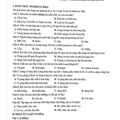 Sách Bộ 30 Đề Thi Thử Học Sinh Giỏi Khoa Học Tự Nhiên 6 (Theo Chương Trình Giáo Dục Phổ Thông Mới)