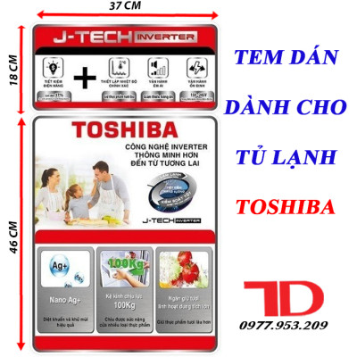 Tem dán dành cho tủ lạnh TOSHIBA