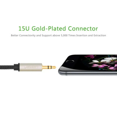 Ugreen UG40803AV127TK 1.5M màu Đen Cáp âm thanh 3.5mm sang 6.5mm cao cấp - HÀNG CHÍNH HÃNG