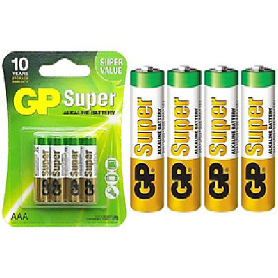 Vỉ 4 Pin Đũa GP Super Alkaline Battery AAA 1.5V - GP 24A-2U4