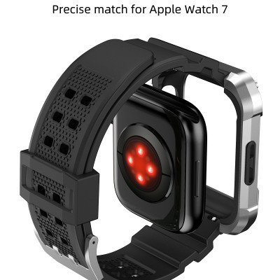 Ốp Case Vỏ Kim Loại bảo vệ tích hợp dây đeo cho Apple Watch Series 4/5/6/SE/7/8/9/SE2 Size 44mm/45mm - Hàng Chính Hãng