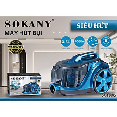 Máy hút bụi cầm tay SOKANY SK-13003R, SK-13005B công suất 4000W, giảm tiếng ồn,  lực hút mạnh, hút được tóc, lông động vật - HÀNG CHÍNH HÃNG
