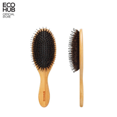 Lược chải tóc massage ECOHUB lông mềm mịn tự nhiên có túi khí, Tạo Kiểu Tóc Mượt Mà | E00417