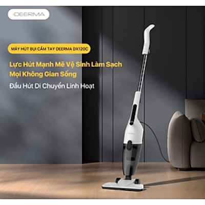 Máy hút bụi Deerma DX120C lực hút 16Kpa, Công suất 600W động cơ không chổi than {New 2025} - Hàng chính hãng