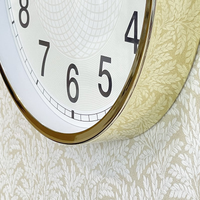 Đồng hồ treo tường Nhật Bản Rhythm CMG607NR65. Kt 30.0 x 4.7cm, 750g. vỏ kim loại. Dùng Pin